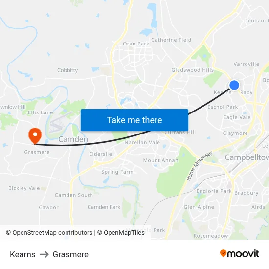 Kearns to Grasmere map