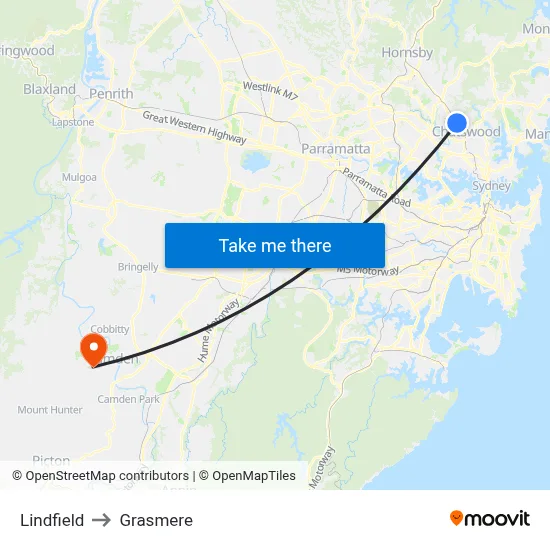 Lindfield to Grasmere map