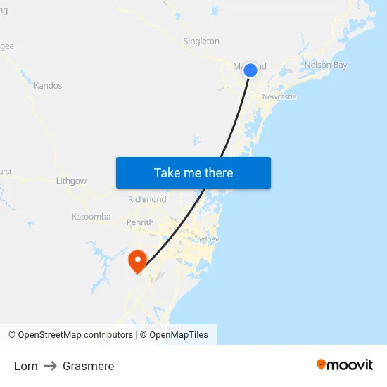 Lorn to Grasmere map