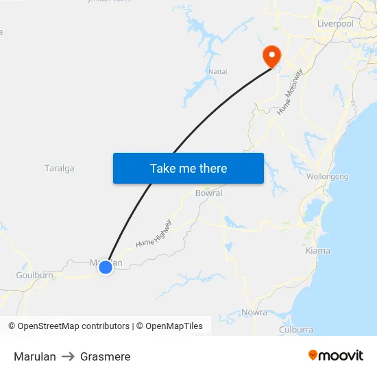 Marulan to Grasmere map