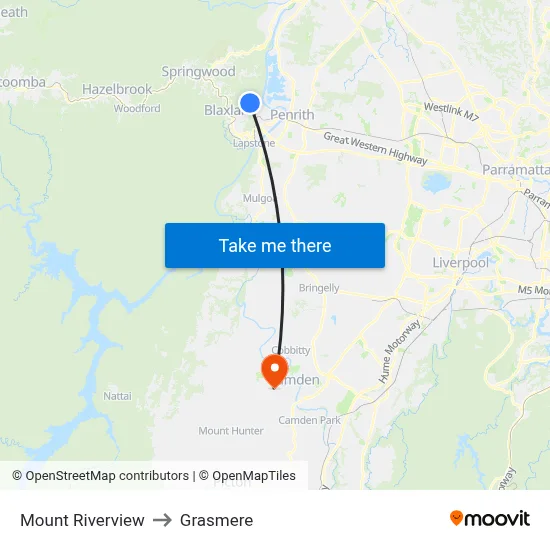 Mount Riverview to Grasmere map