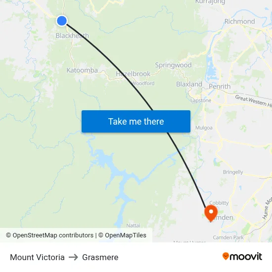 Mount Victoria to Grasmere map