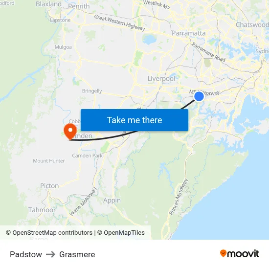 Padstow to Grasmere map