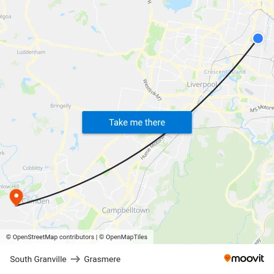 South Granville to Grasmere map