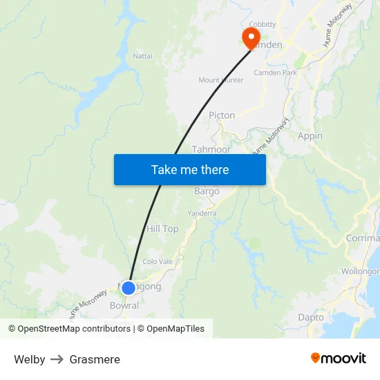 Welby to Grasmere map