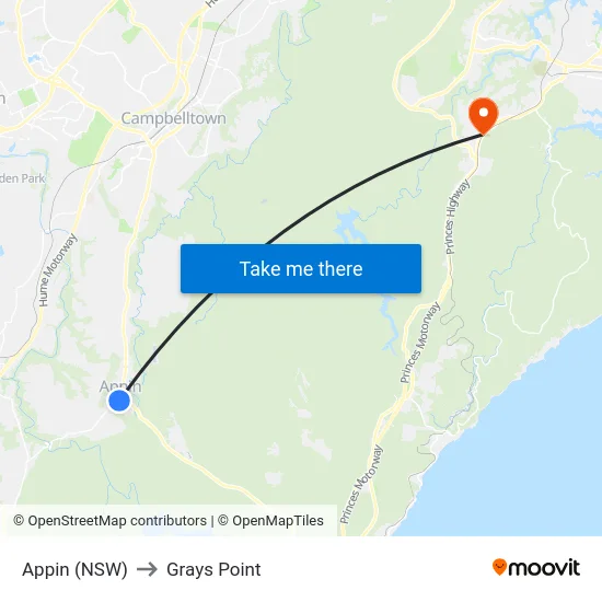 Appin (NSW) to Grays Point map