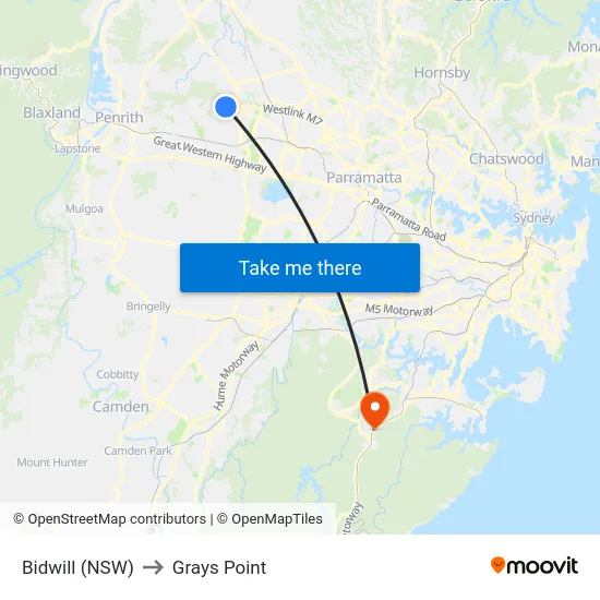 Bidwill (NSW) to Grays Point map