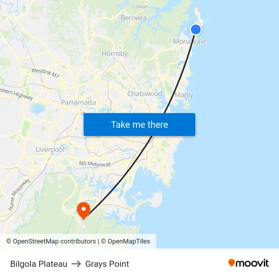 Bilgola Plateau to Grays Point map
