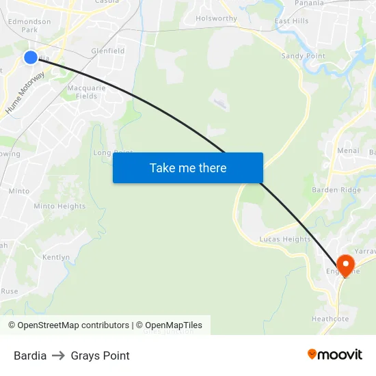 Bardia to Grays Point map