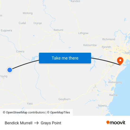 Bendick Murrell to Grays Point map