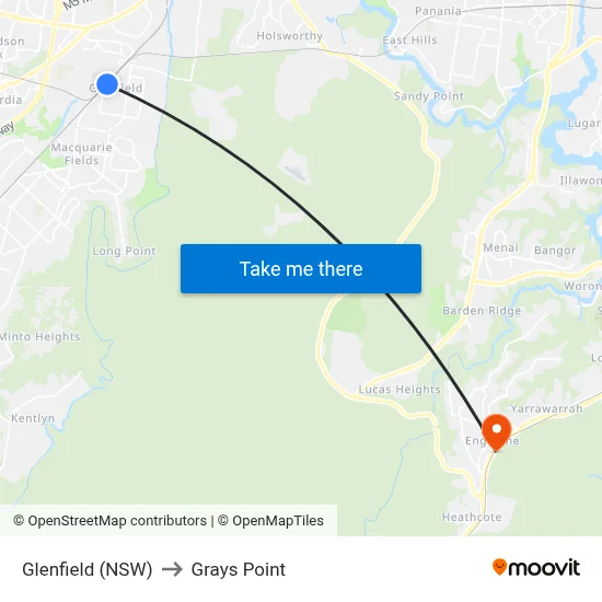 Glenfield (NSW) to Grays Point map