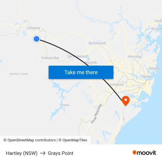 Hartley (NSW) to Grays Point map