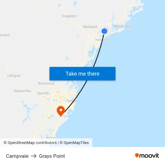 Campvale to Grays Point map