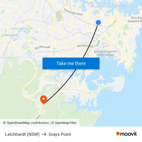 Leichhardt (NSW) to Grays Point map
