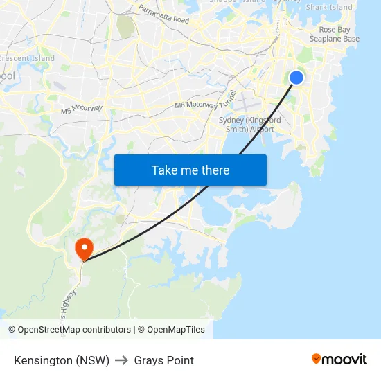 Kensington (NSW) to Grays Point map