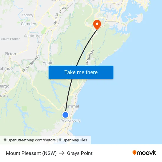 Mount Pleasant (NSW) to Grays Point map