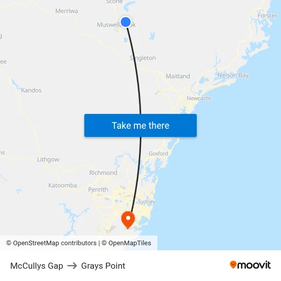 McCullys Gap to Grays Point map