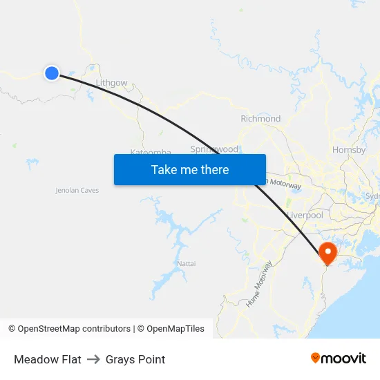 Meadow Flat to Grays Point map