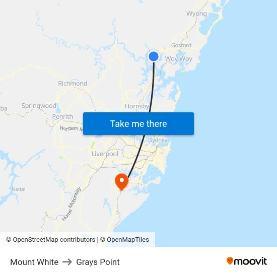 Mount White to Grays Point map