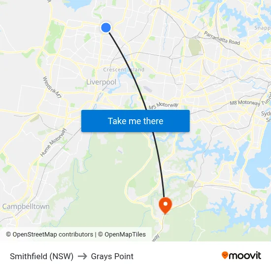 Smithfield (NSW) to Grays Point map
