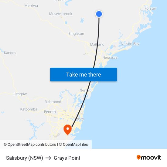 Salisbury (NSW) to Grays Point map