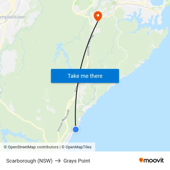 Scarborough (NSW) to Grays Point map