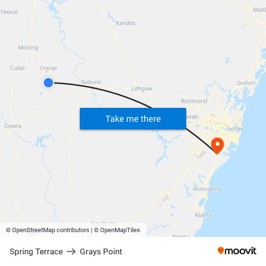 Spring Terrace to Grays Point map