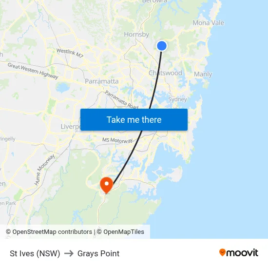 St Ives (NSW) to Grays Point map