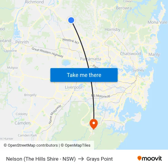 Nelson (The Hills Shire - NSW) to Grays Point map