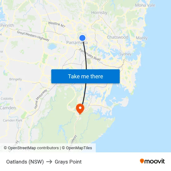 Oatlands (NSW) to Grays Point map