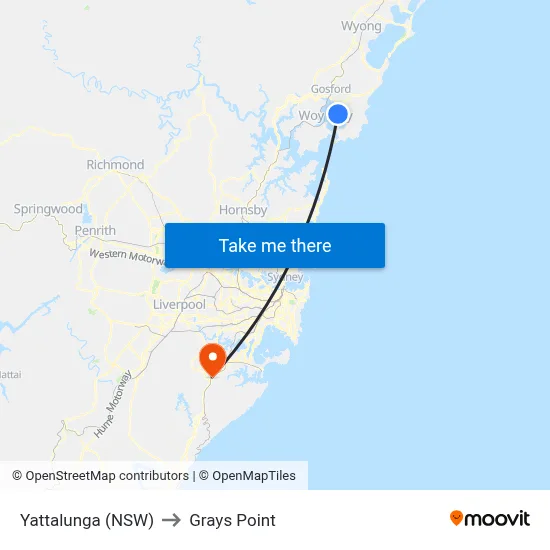Yattalunga (NSW) to Grays Point map
