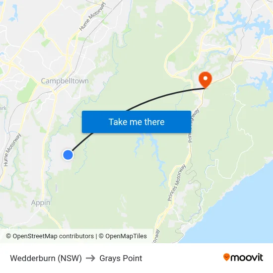 Wedderburn (NSW) to Grays Point map