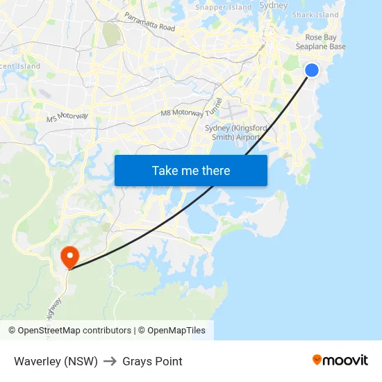Waverley (NSW) to Grays Point map