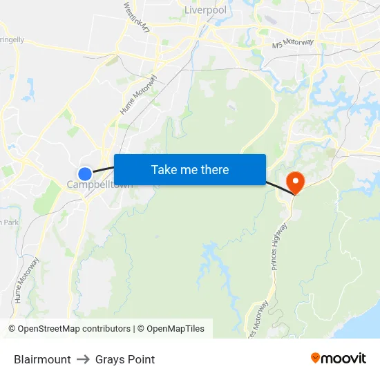 Blairmount to Grays Point map