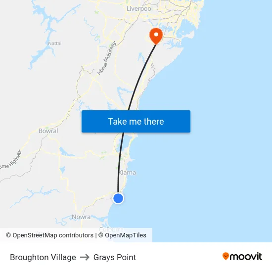 Broughton Village to Grays Point map