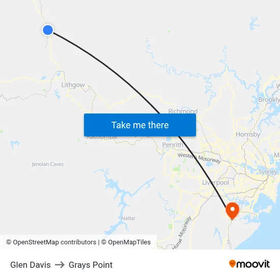 Glen Davis to Grays Point map
