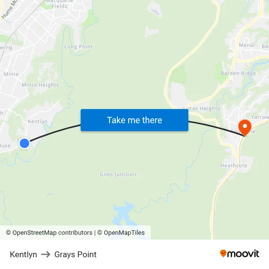 Kentlyn to Grays Point map