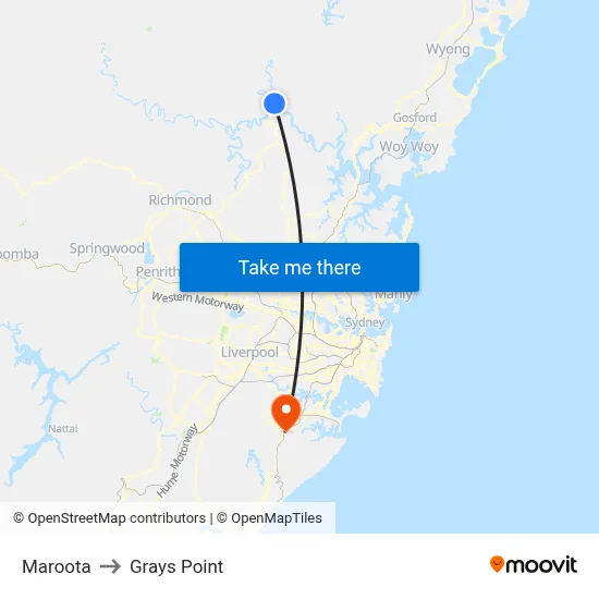 Maroota to Grays Point map