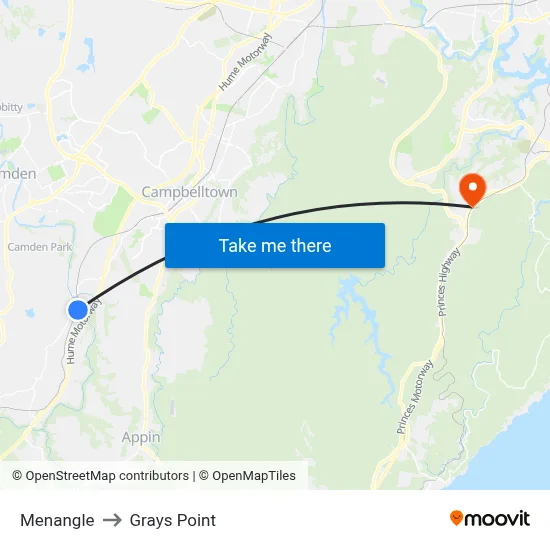 Menangle to Grays Point map