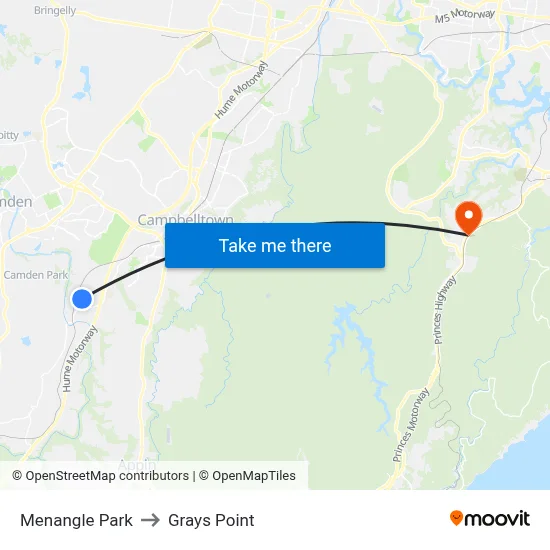Menangle Park to Grays Point map
