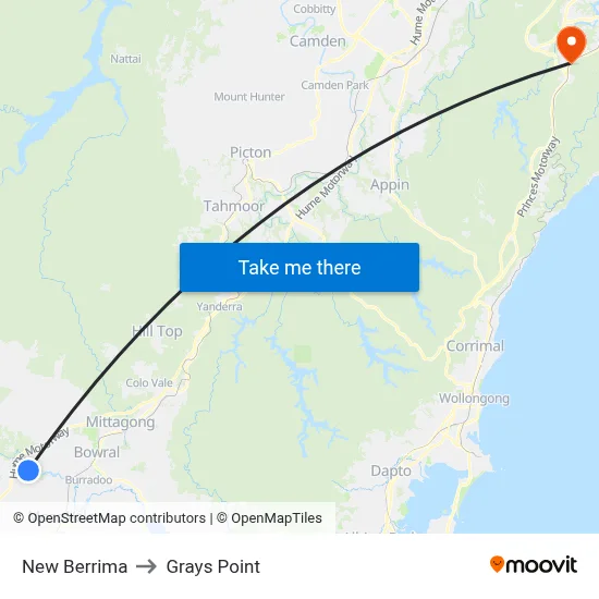 New Berrima to Grays Point map