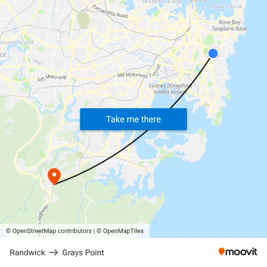 Randwick to Grays Point map