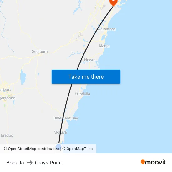 Bodalla to Grays Point map