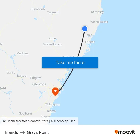 Elands to Grays Point map