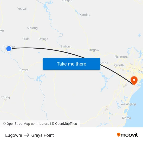 Eugowra to Grays Point map
