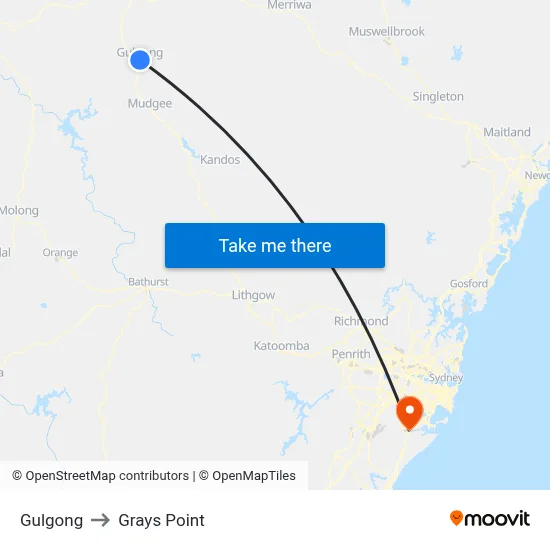 Gulgong to Grays Point map