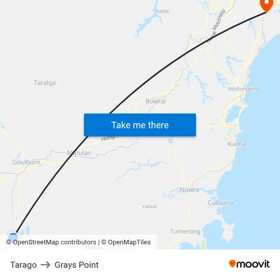 Tarago to Grays Point map