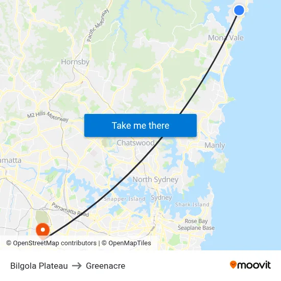 Bilgola Plateau to Greenacre map