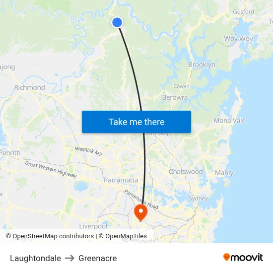 Laughtondale to Greenacre map