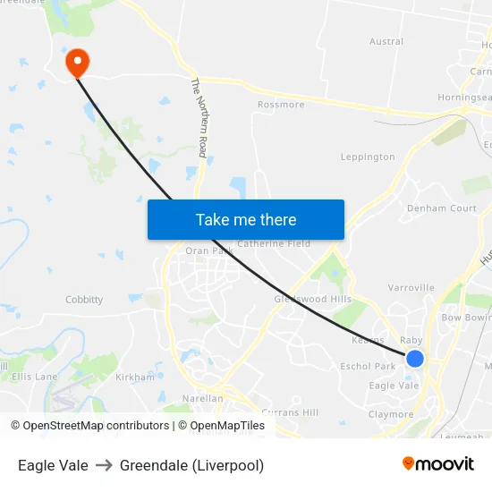 Eagle Vale to Greendale (Liverpool) map